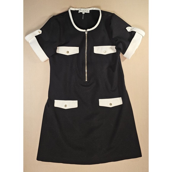 Hale Bob Dresses & Skirts - Hale Bob Black White Mini Dress S Y2K Mod Zip Front Preppy